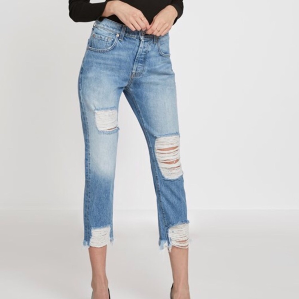 7 for all mankind distressed Josefina jeans NWT
